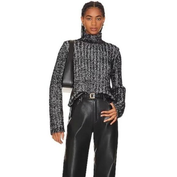 Steve Madden Kirsten Sweater Black Multi Turtleneck Style Knit Womens Size L NWT - Picture 1 of 7